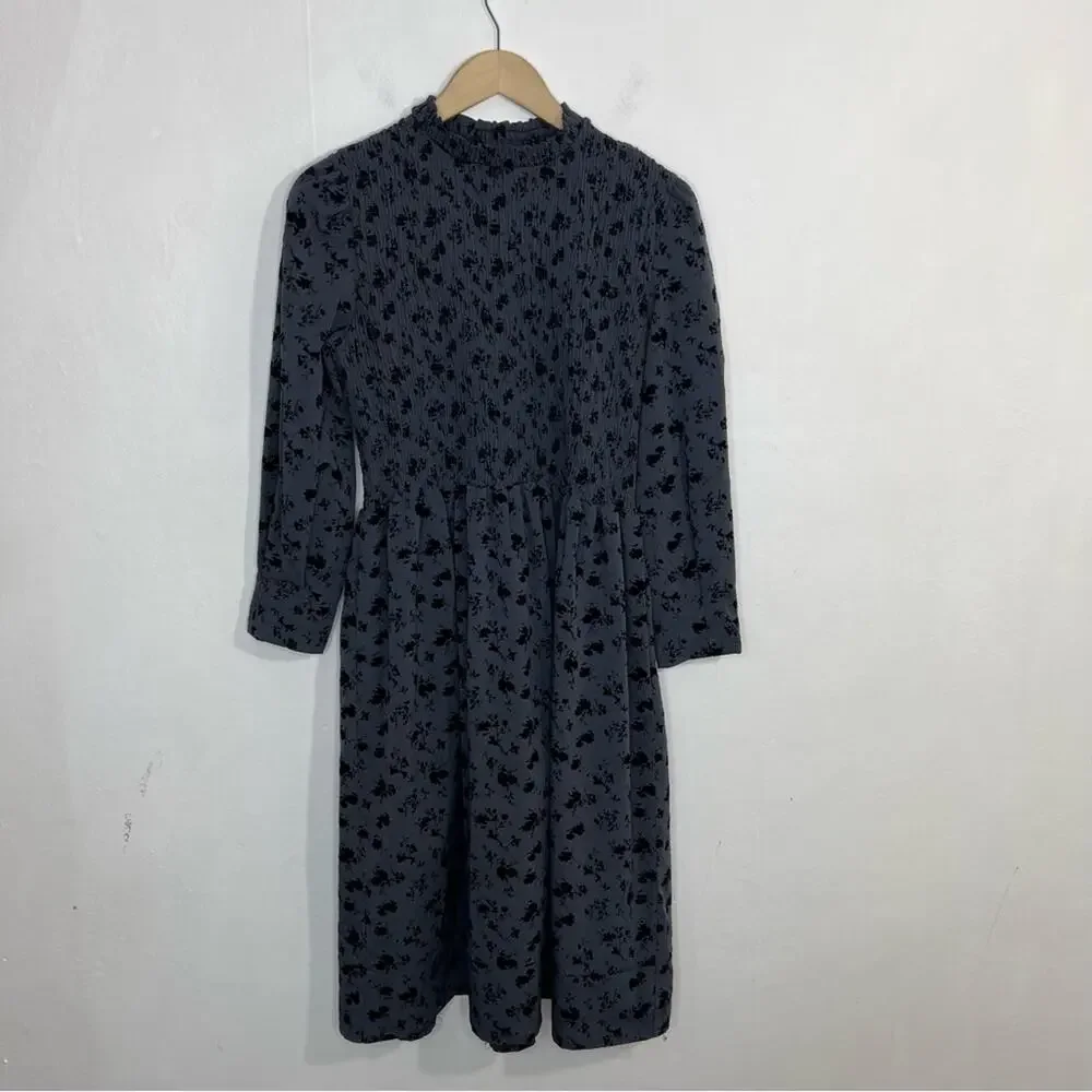 Joli Boutique Gray Black Floral Girls Dress Size Medium